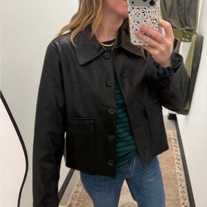 Women's Black Faux Leather Jacket